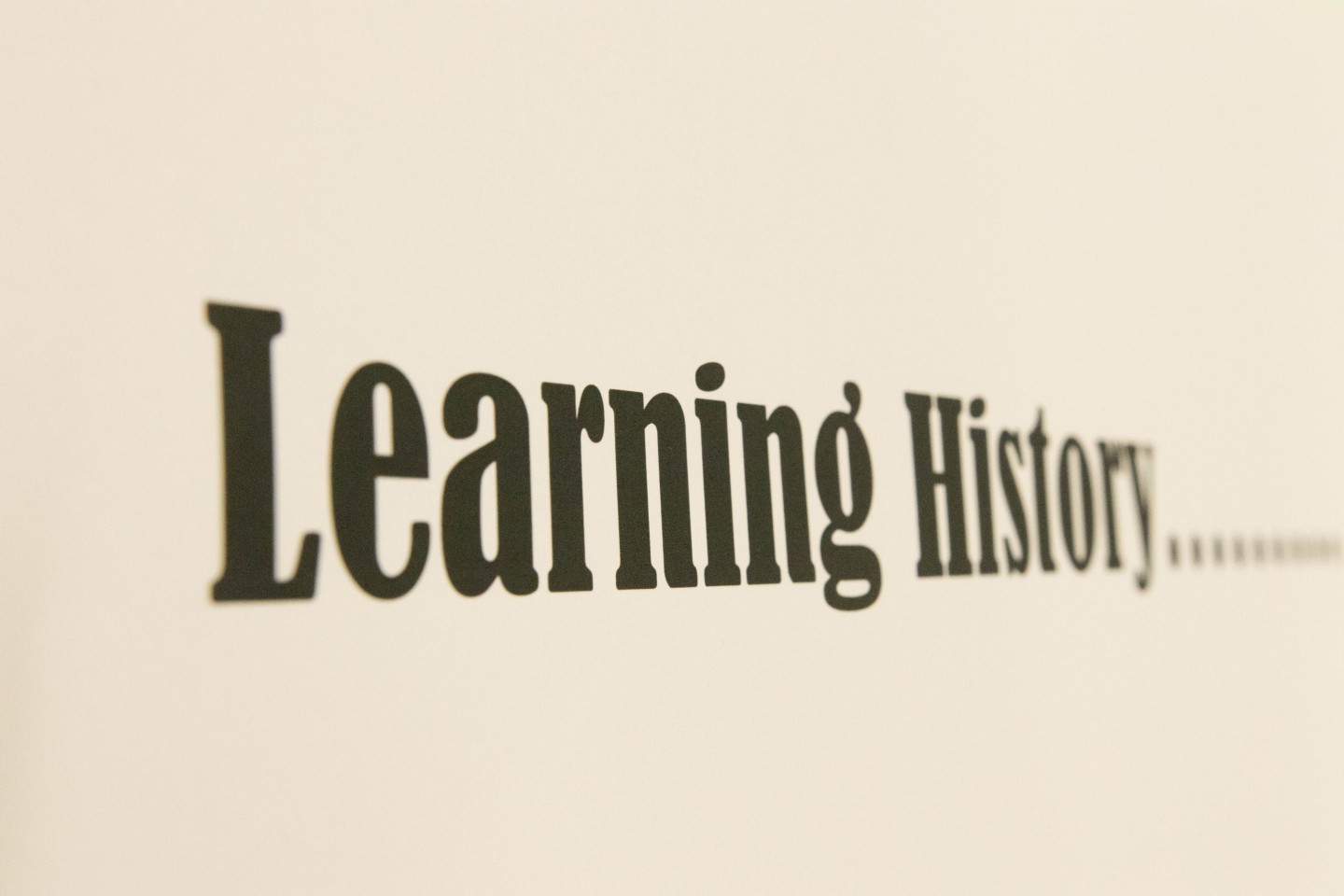 Learning History